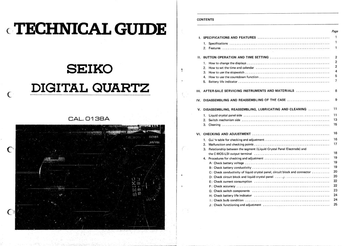 watch movement technical information