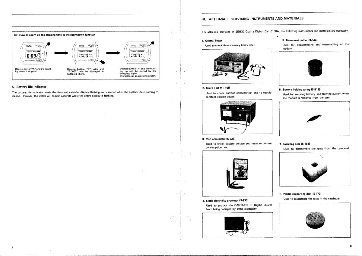 watch movement technical information