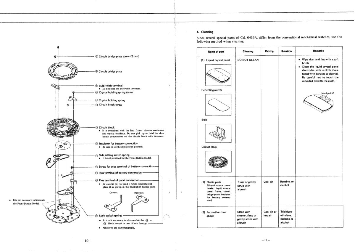 watch movement technical information