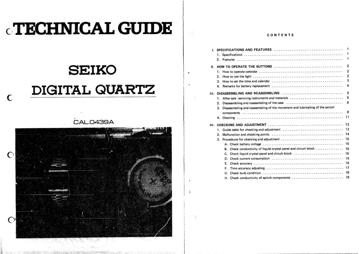 watch movement technical information