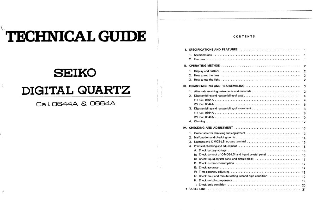 watch movement technical information