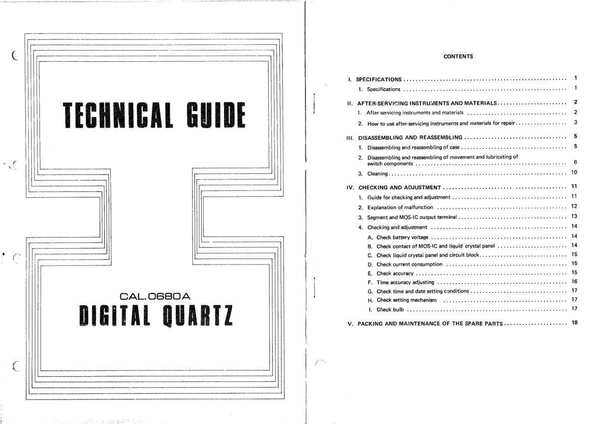 watch movement technical information