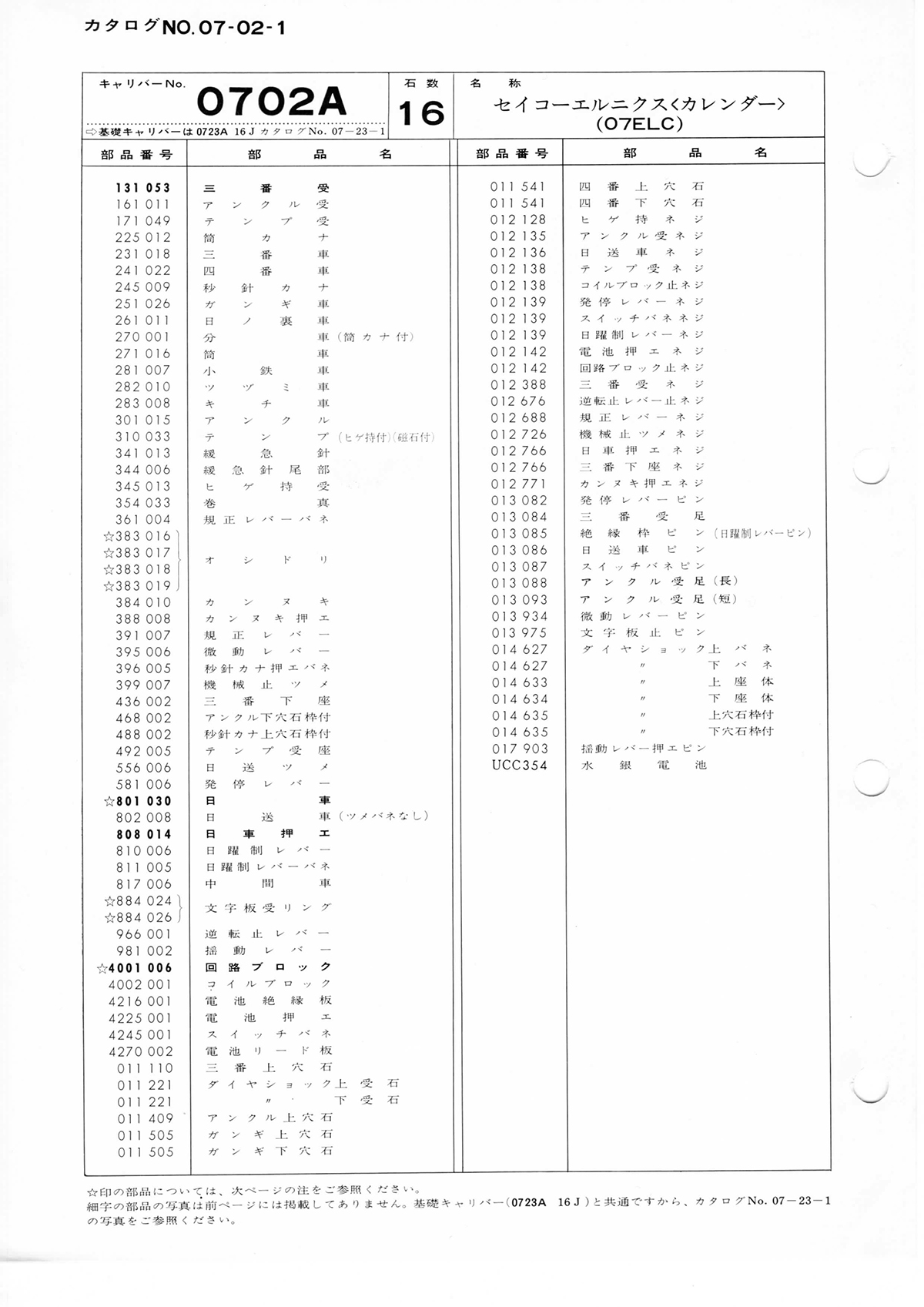 watch movement technical information