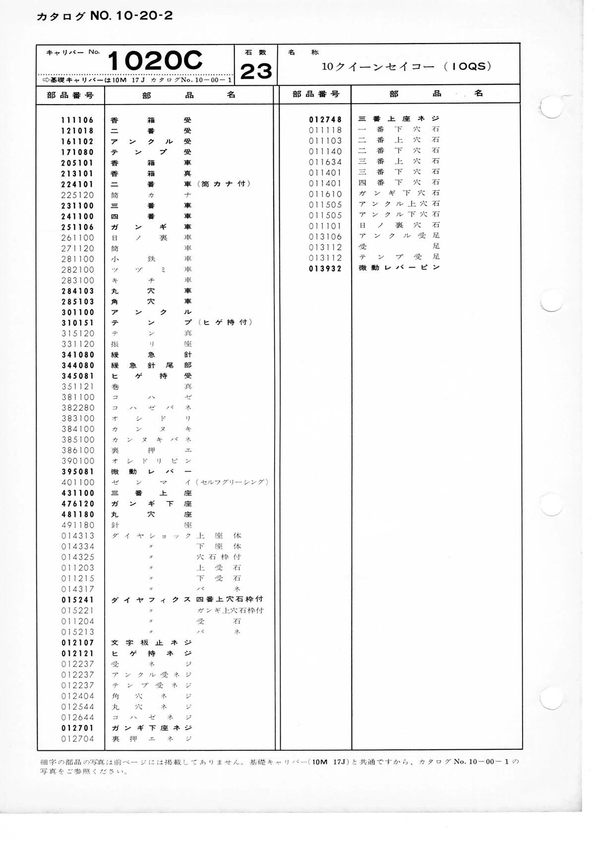 watch movement technical information
