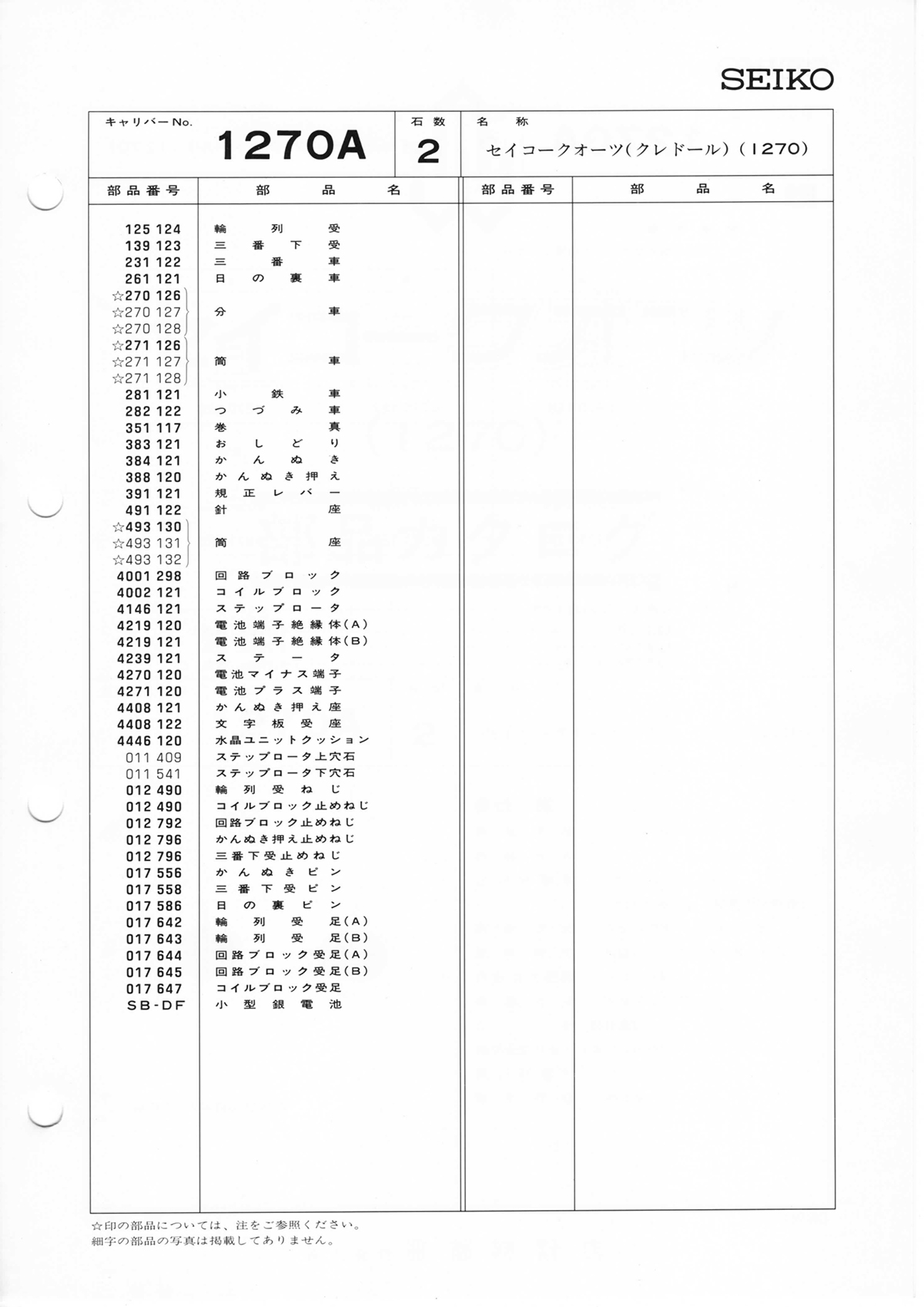 watch movement technical information