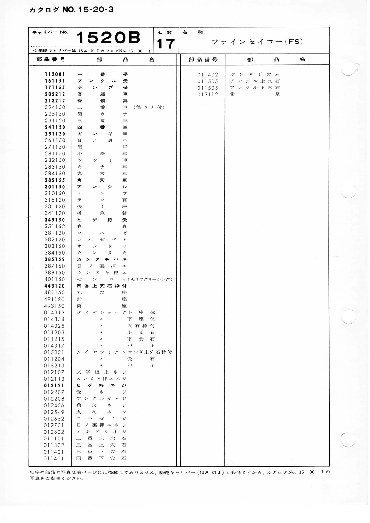 watch movement technical information
