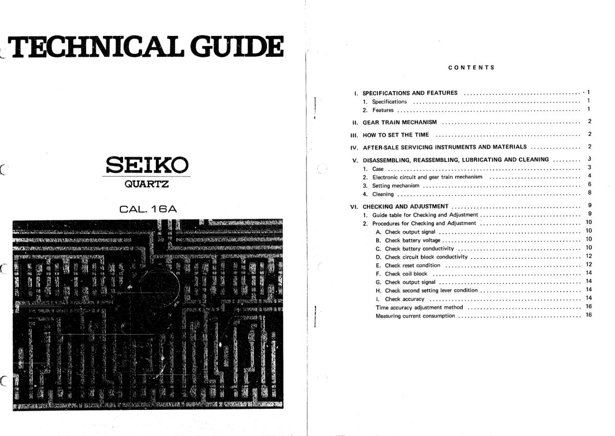 watch movement technical information