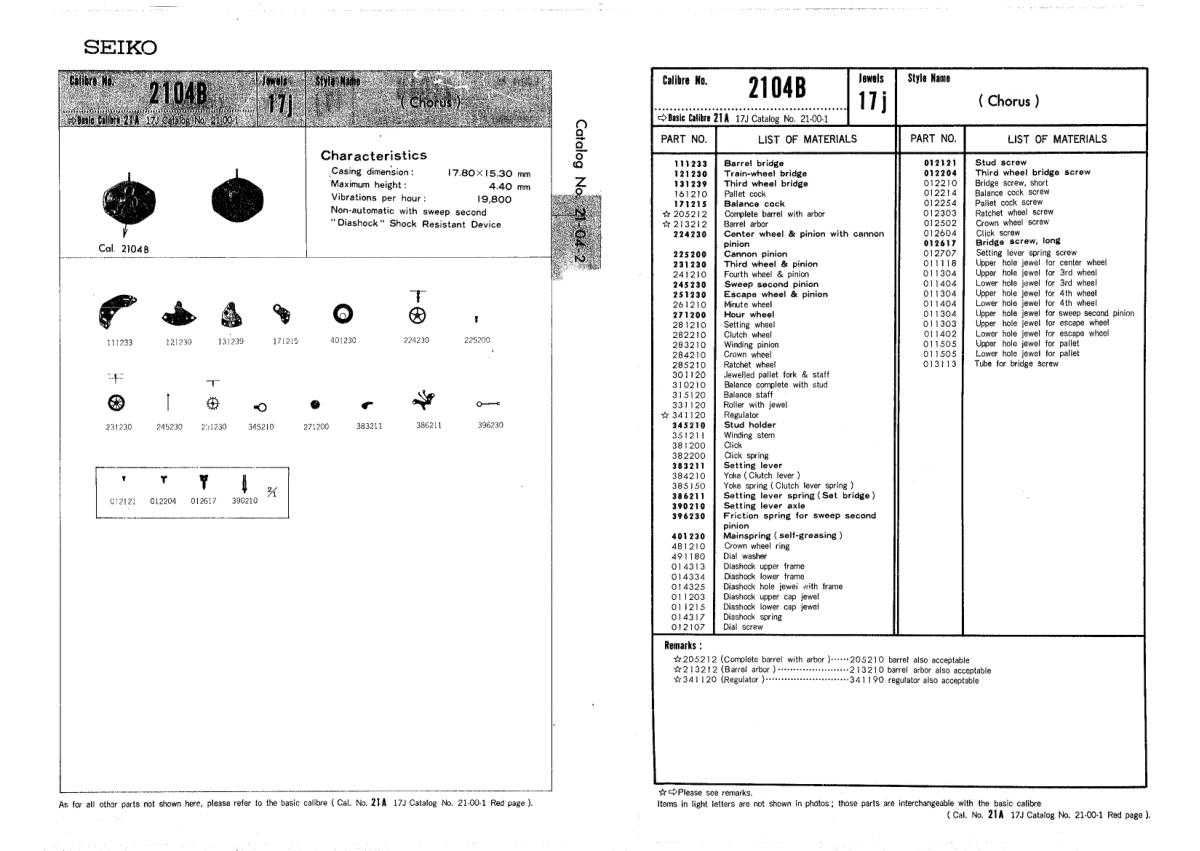 watch movement technical information