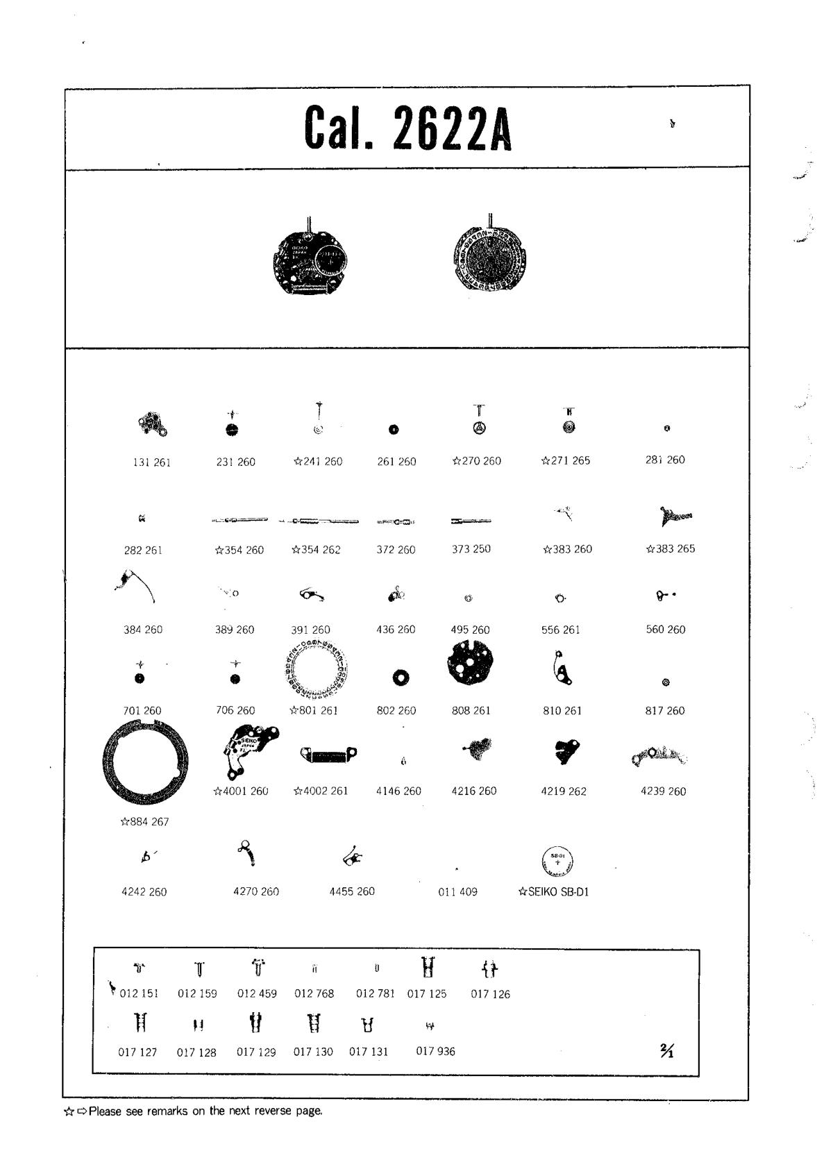 watch movement technical information