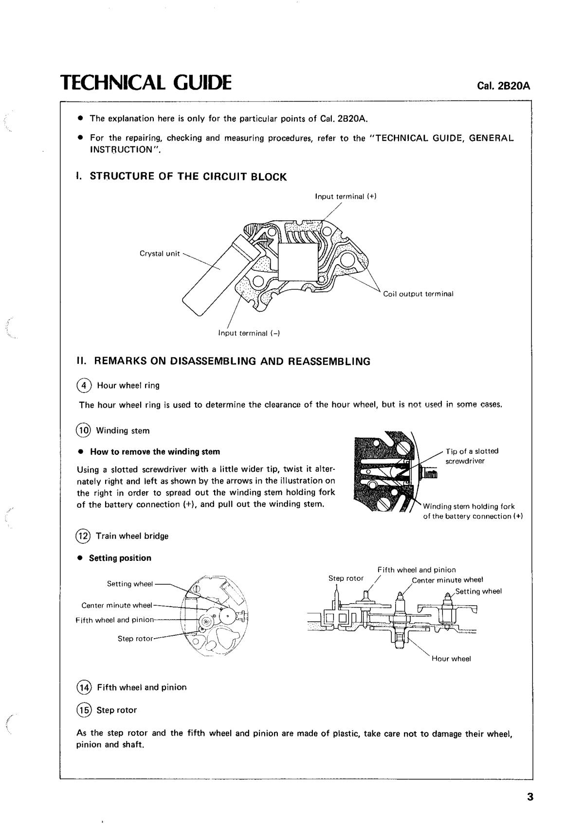 watch movement technical information