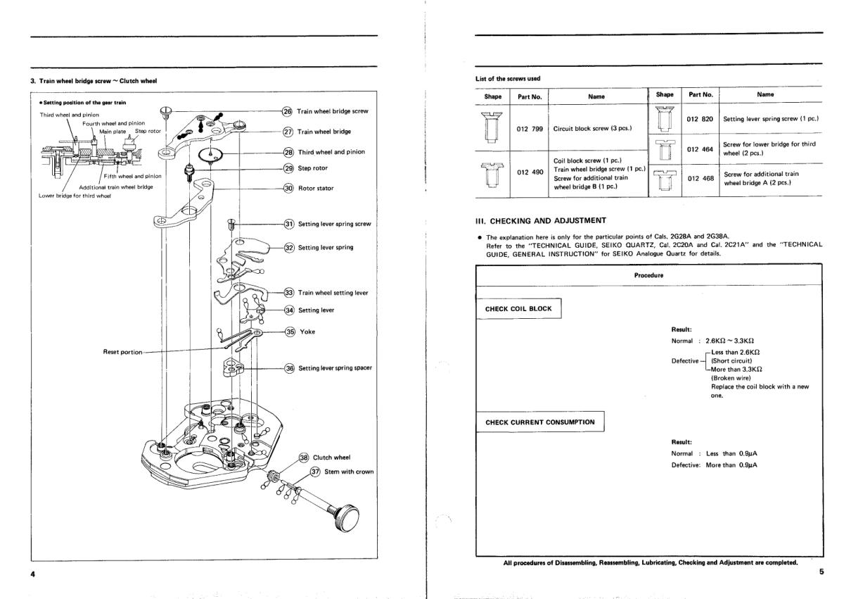 watch movement technical information