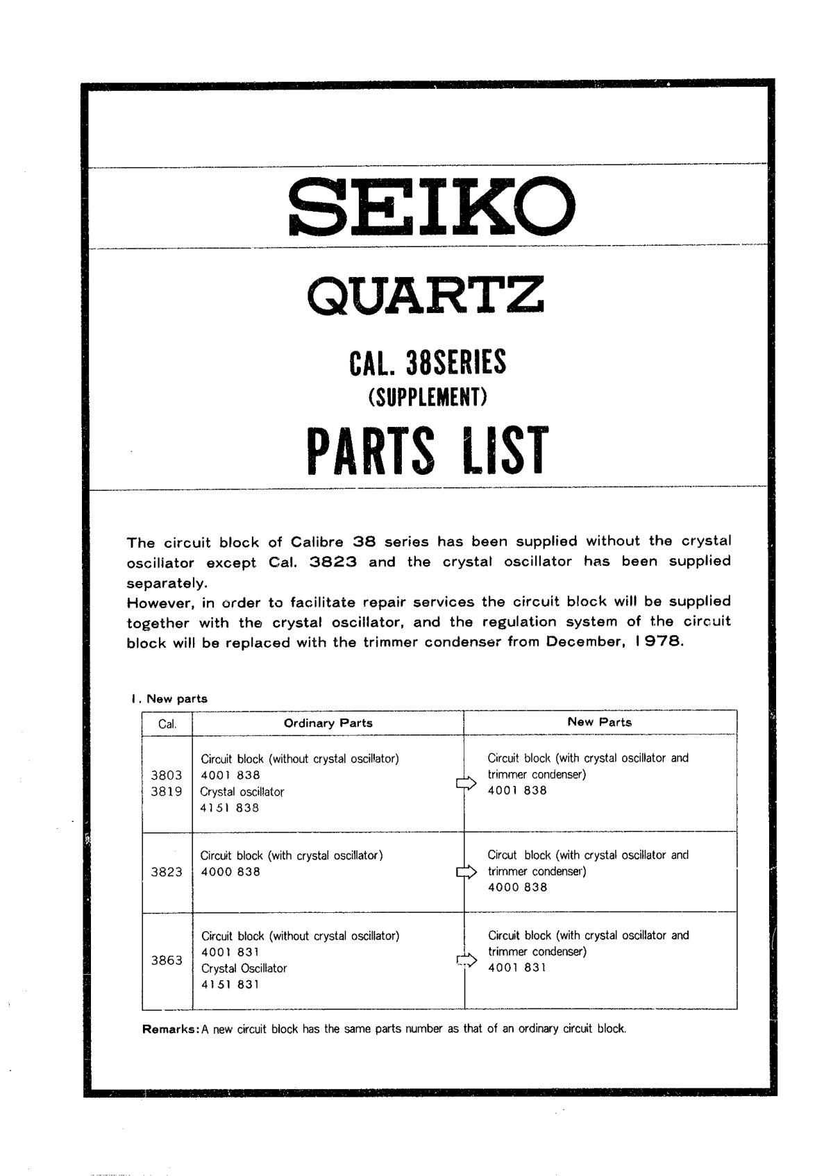 watch movement technical information