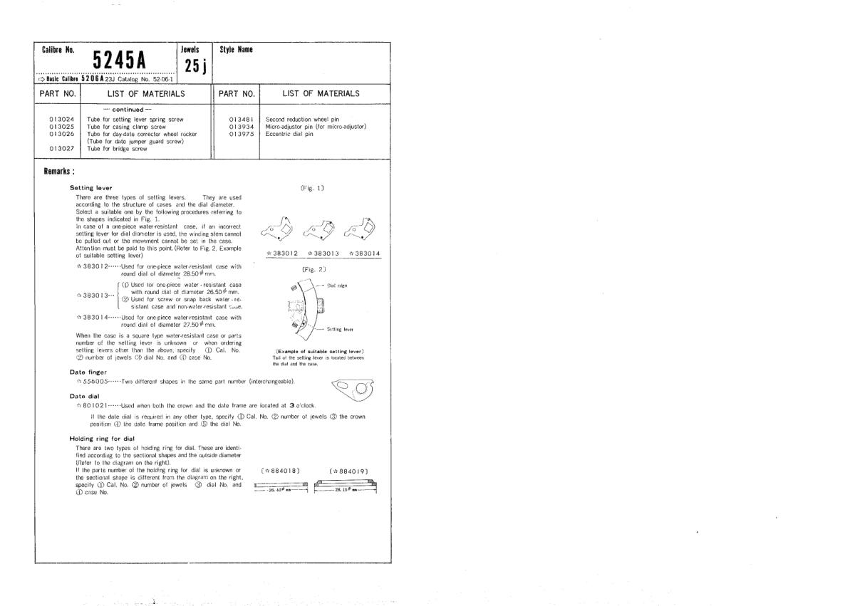 watch movement technical information