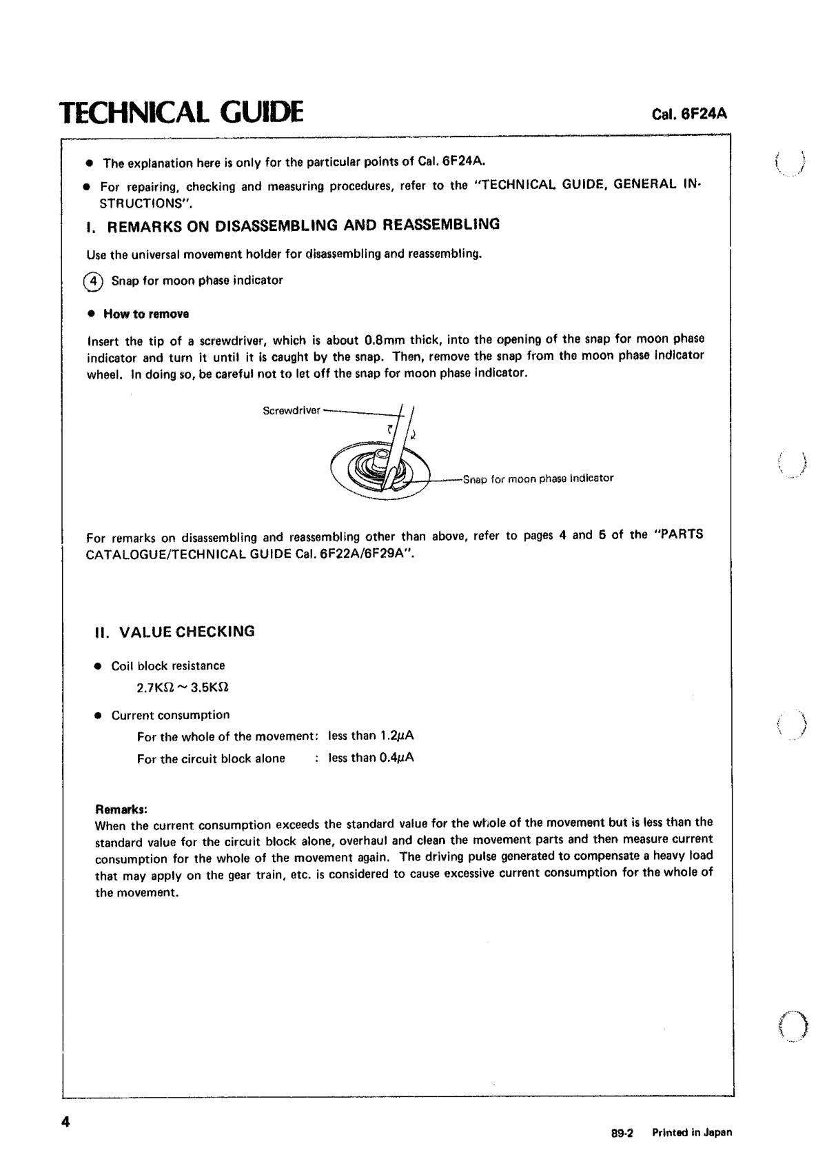 watch movement technical information