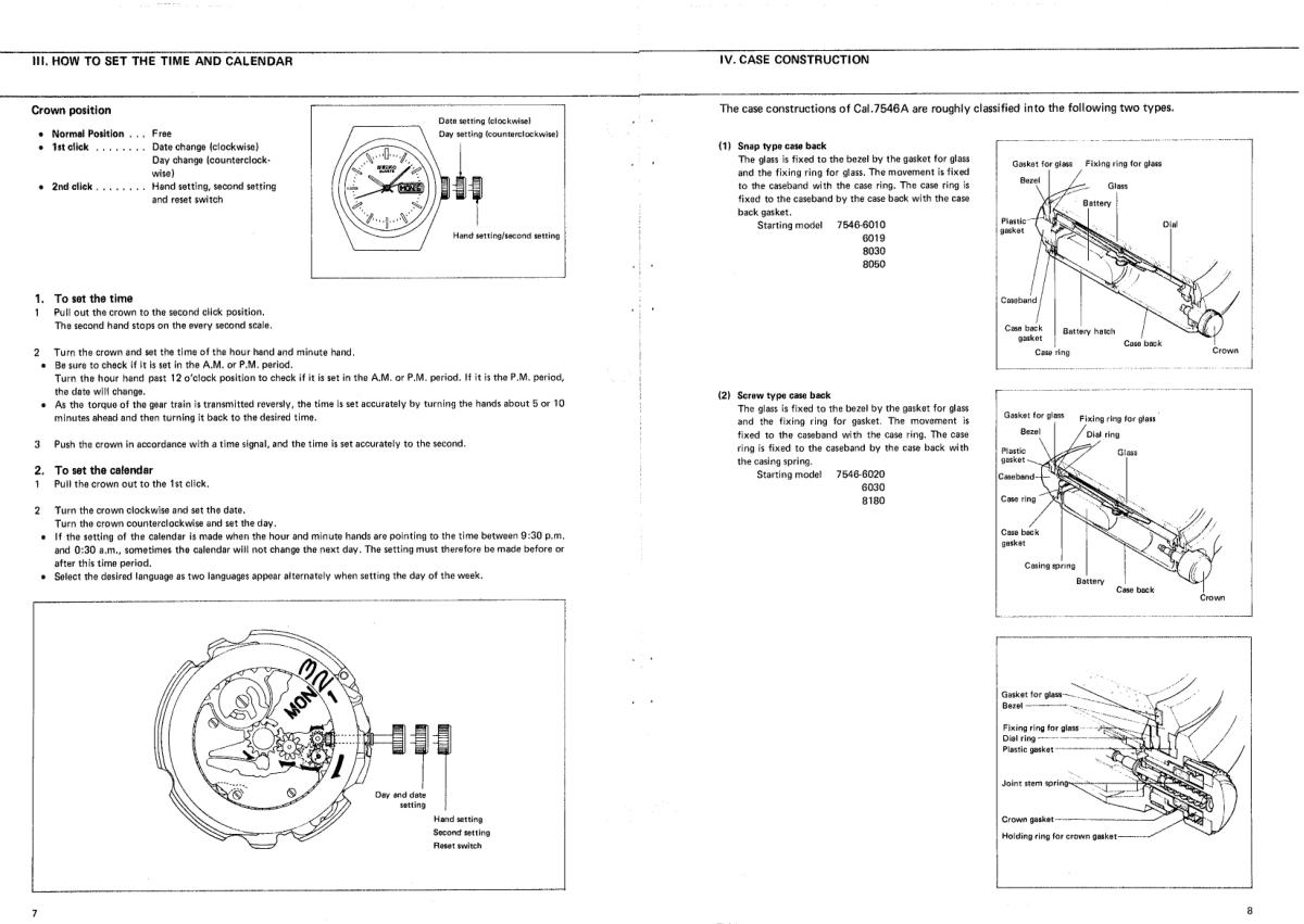 watch movement technical information