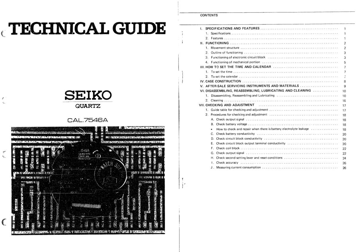 watch movement technical information