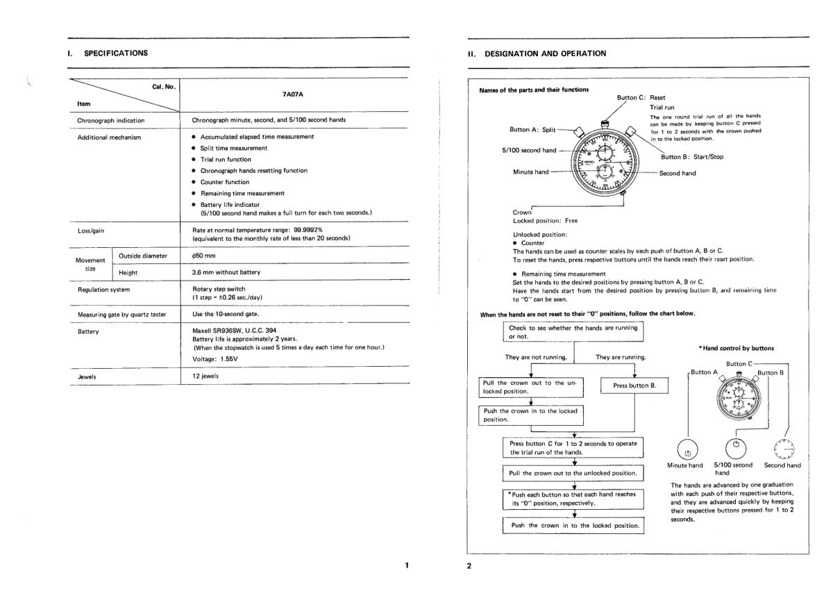 watch movement technical information
