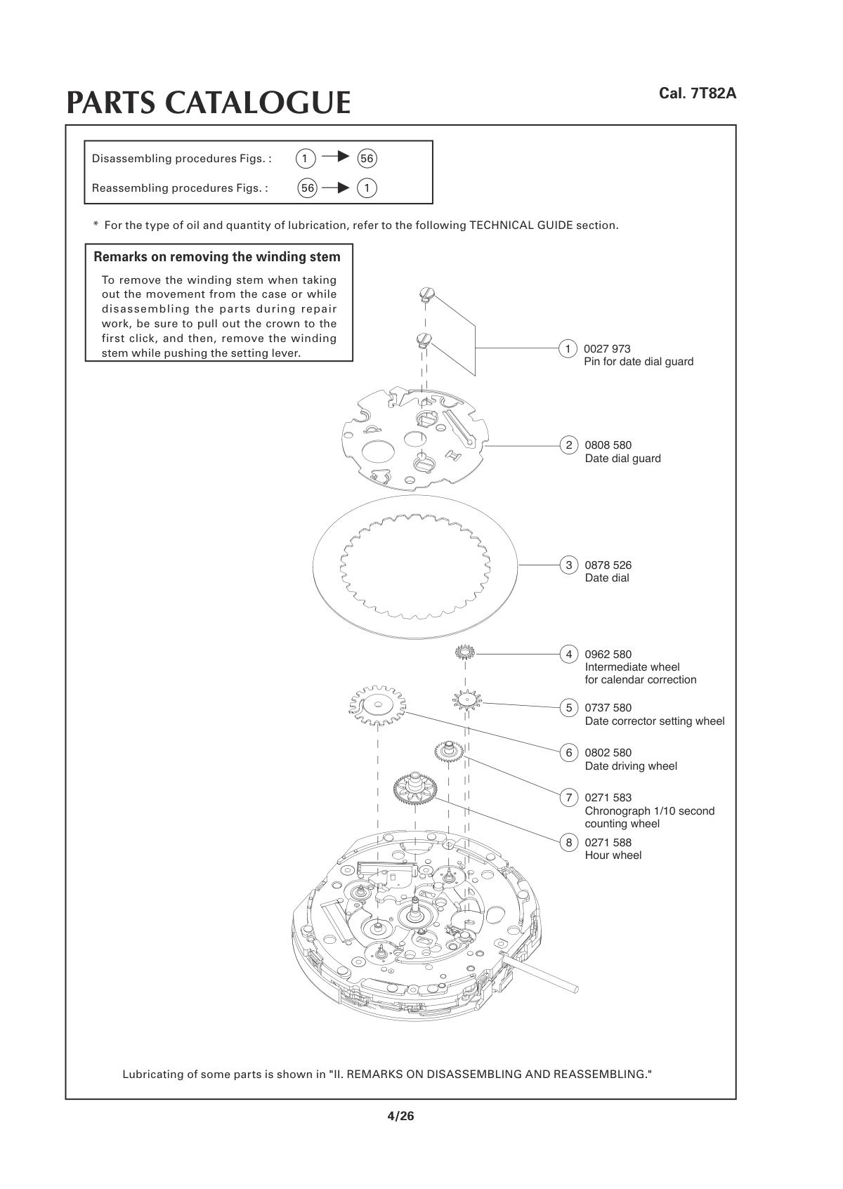 watch movement technical information