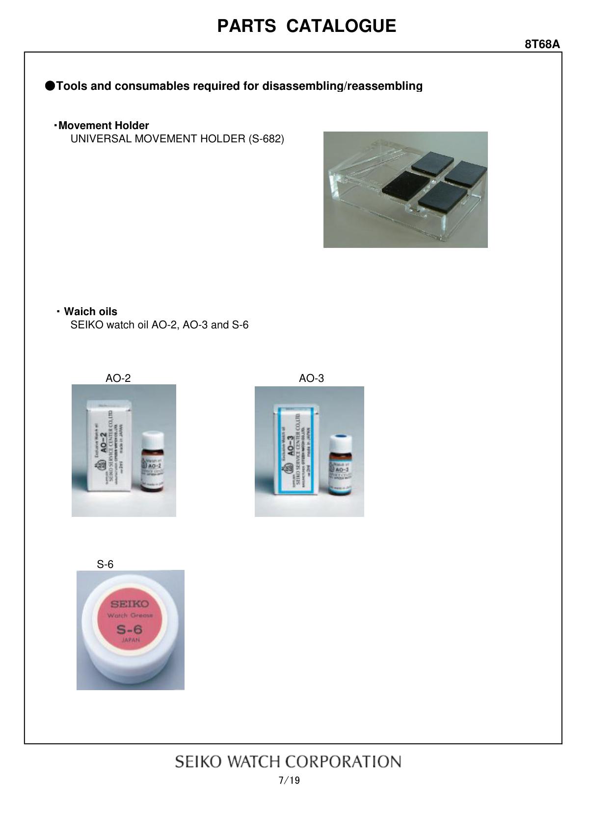 watch movement technical information