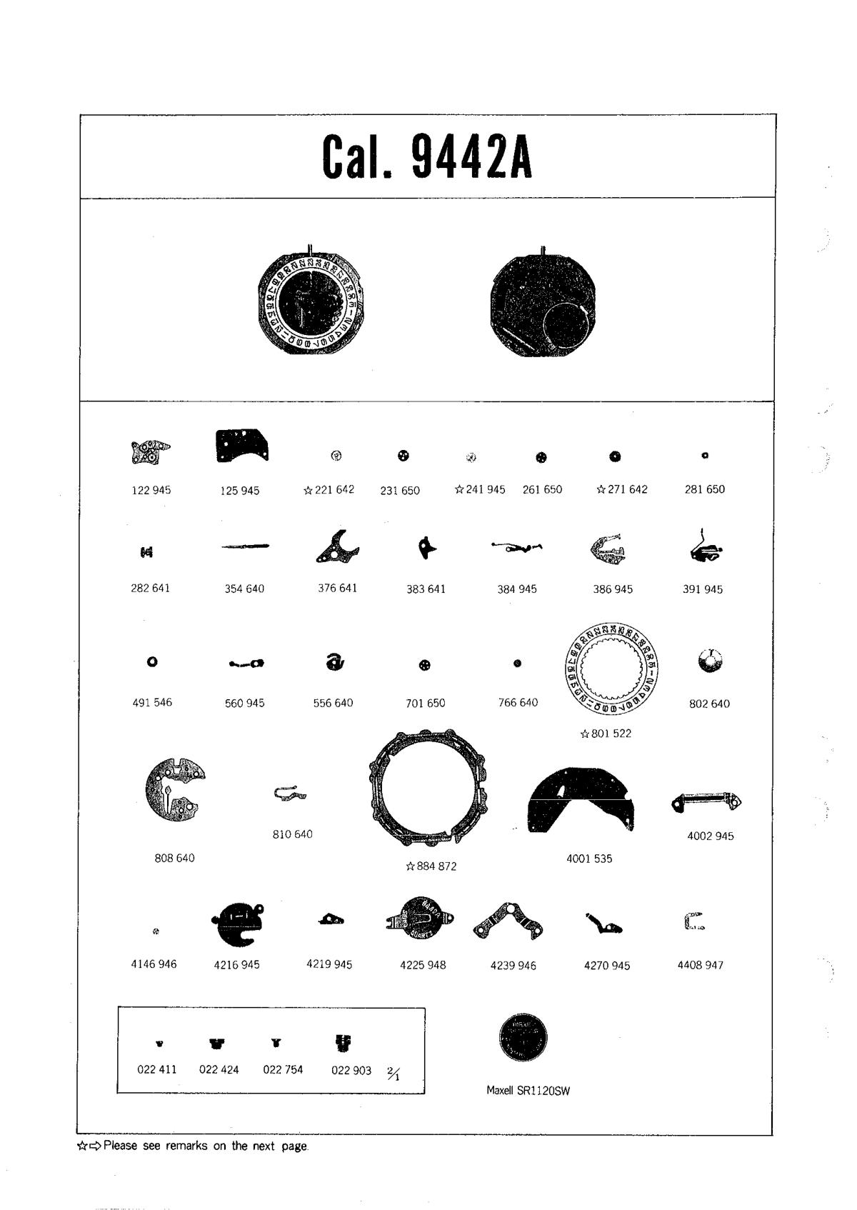watch movement technical information